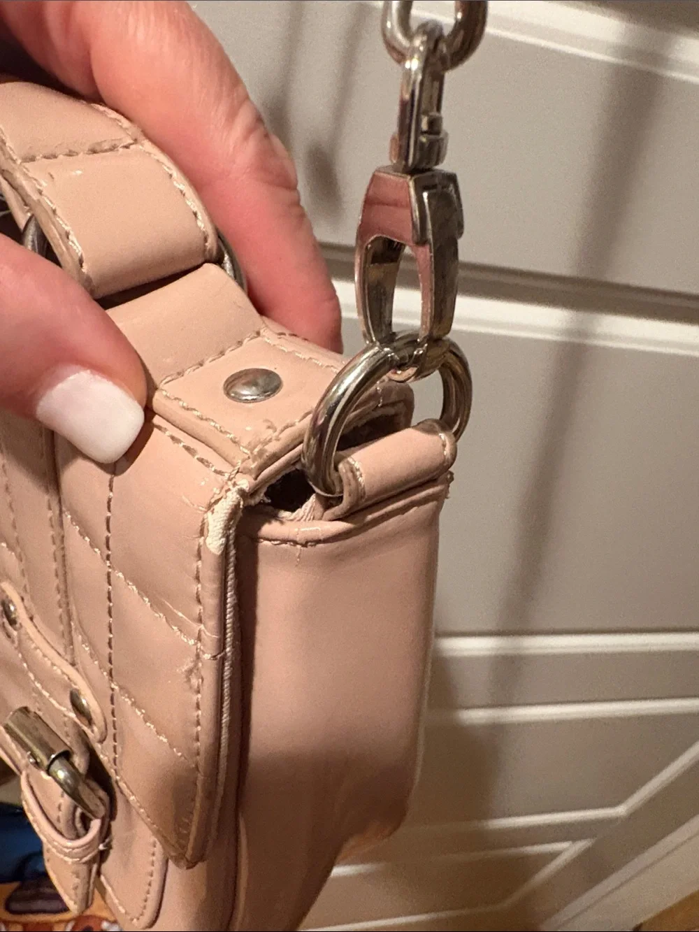 Pretty in Pink Patent Crossbody Purse by Poppie Jones